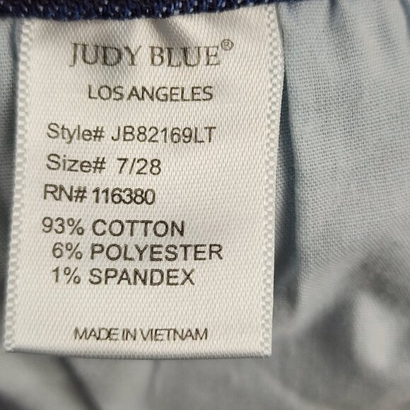 Judy Blue Jeans Womens 7/28 Blue Distressed Boyfriend Fit Button Fly JB2169LT - Picture 13 of 13
